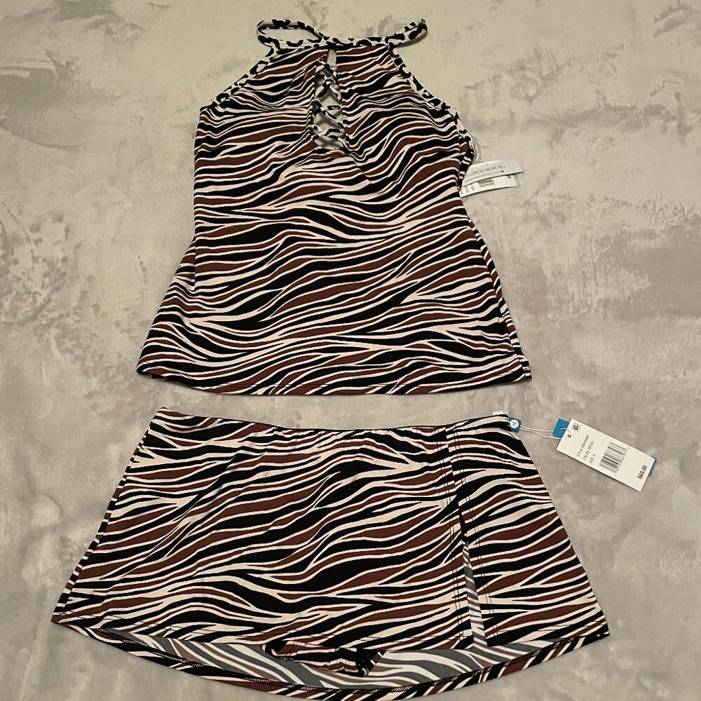 NEW! Bleu Rod Beattie size 4 animal-printed tankini set Color: PECAN